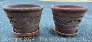 Two (2) Heavy Terra Cotta Planters