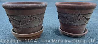 Two (2) Heavy Terra Cotta Planters