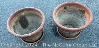 Two (2) Heavy Terra Cotta Planters