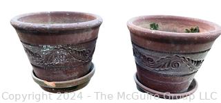 Two (2) Heavy Terra Cotta Planters