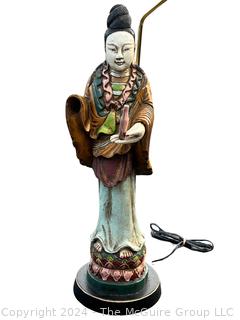 Asian Style Resin Goddess Lamp