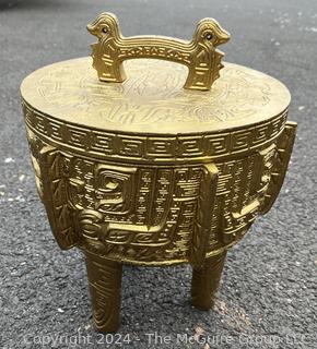 Chinese Gilt Bronze "Ding" Tripod Censer