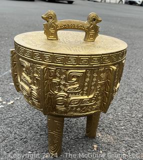 Chinese Gilt Bronze "Ding" Tripod Censer