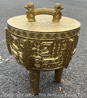 Chinese Gilt Bronze "Ding" Tripod Censer