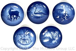 Five (5) Bing & Grondahl Copenhagen Porcelain Plates by Henry Thelander 