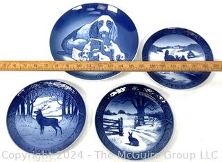 Four (4) Bing & Grondahl Copenhagen Porcelain Plates by Henry Thelander 