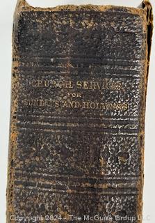 1861 Leather Bound with Clasp Pocket Size The Book of Common Prayer for Church Services & Sundays Holydays" Bible.  