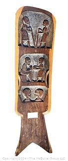 Antique Hand Carved Wood African Birthing Chair Back.  44" tall