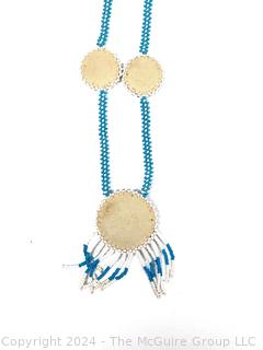 Native American Bead Necklace with Center Medallion