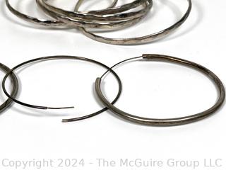 Collection of Bangle Bracelets, One Marked Sterling, Mexico.  17.4 grams