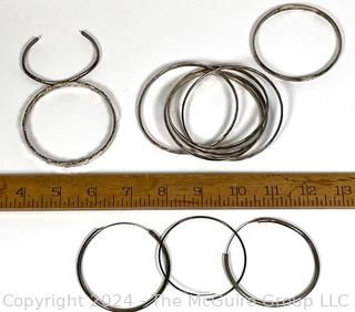 Collection of Bangle Bracelets, One Marked Sterling, Mexico.  17.4 grams