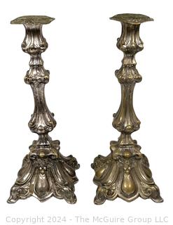 Pair of Quadruple Silver Plate Candle Sticks
