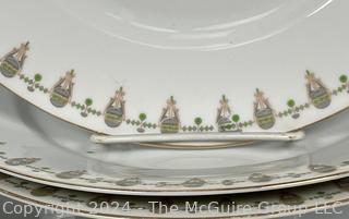 Twelve (12) Pieces of English Spode Fine Stone Porcelain Dinnerware in Fitzhugh Pattern