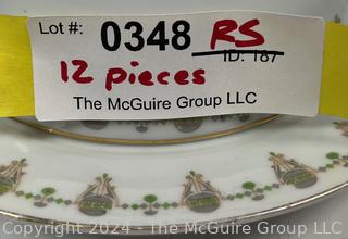 Twelve (12) Pieces of English Spode Fine Stone Porcelain Dinnerware in Fitzhugh Pattern