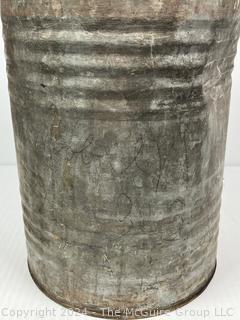 Early Galvanized Metal Can w/ Spout. 19" Tall Including Handle