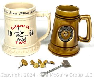 U.S. Military Academy Mugs, Buttons and Hat Clip