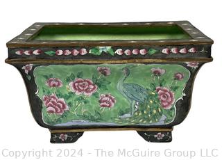 Chinese Peking Enamel on Copper Jardiniere Planter. 6 x 8 x 5"