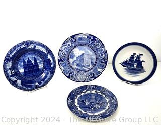 Four (4) Transferware Plates including Westminster Abbey