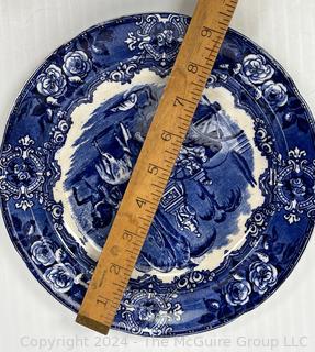 Four (4) Transferware Plates including Westminster Abbey