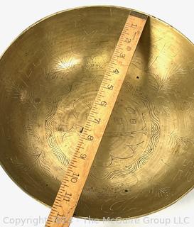 Large Footed Brass Bowl