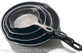 Set of Four (4) Nesting Cast Iron Fry Pans