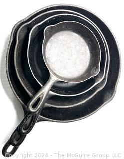 Set of Four (4) Nesting Cast Iron Fry Pans