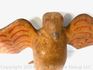 Carved Folk Art Eagle Bird (Note: Damage to tail and feet)