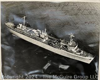 8 x 10" U.S.S. Canopus (AS-34) at Sea with Message of Thanks to the Builders from the Commander