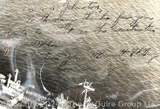 8 x 10" U.S.S. Canopus (AS-34) at Sea with Message of Thanks to the Builders from the Commander