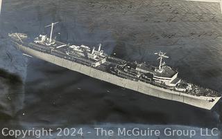 8 x 10" U.S.S. Canopus (AS-34) at Sea with Message of Thanks to the Builders from the Commander