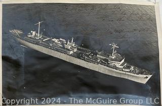 8 x 10" U.S.S. Canopus (AS-34) at Sea with Message of Thanks to the Builders from the Commander