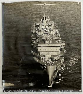 8 x 10" B&W Photo Towards the Bow of the USS Canopus (AS-34) circa 1965.