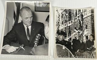 Two (2) Original News Wire B&W Photographs with Descriptions of Col. John H. Glenn Jr. 1962