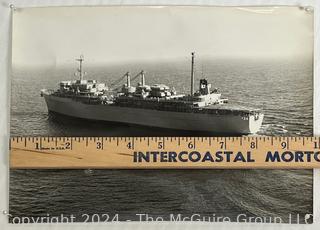 8 x 10" B&W Photo of Ship Built for U.S. Military by The Ingalls Shipbuilding Co., Pascagoula, Mississippi