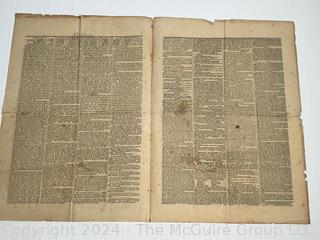 Vol. 1, No. 1 "The Sun" Newspaper.  The Very First Day 8 Page Edition of The Baltimore Sun, May 17, 1837 