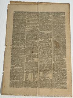 Vol. 1, No. 1 "The Sun" Newspaper.  The Very First Day 8 Page Edition of The Baltimore Sun, May 17, 1837 