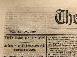 Eight (8) Page Original New York Times March 28, 1862.  Includes list of fallen soldiers from the Battle of Winchester. Civil War