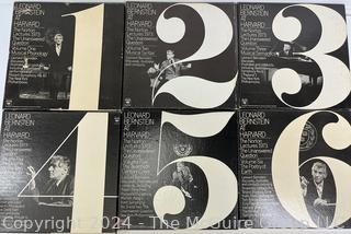 Six (6) Vinyl Box Sets: Leonard Bernstein – Leonard Bernstein At Harvard - The Norton Lectures 1973: "The Unanswered Question", 6 volumes "The Poetry Of Earth"