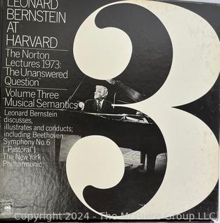 Six (6) Vinyl Box Sets: Leonard Bernstein – Leonard Bernstein At Harvard - The Norton Lectures 1973: "The Unanswered Question", 6 volumes "The Poetry Of Earth"