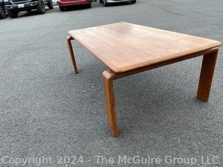 Mid Century Modern Solid Teak Wood Coffee Table. 49" X 26" X 18"