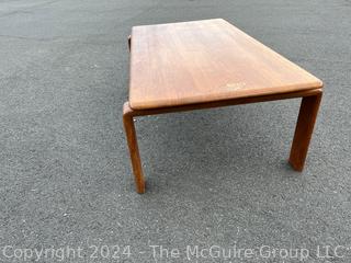 Mid Century Modern Solid Teak Wood Coffee Table. 49" X 26" X 18"