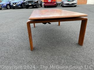 Mid Century Modern Solid Teak Wood Coffee Table. 49" X 26" X 18"