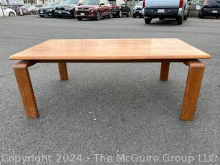 Mid Century Modern Solid Teak Wood Coffee Table. 49" X 26" X 18"