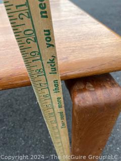 Mid Century Modern Solid Teak Wood Coffee Table. 49" X 26" X 18"