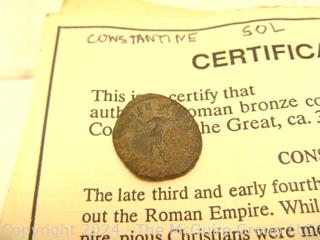 Roman Coin ~320 AD  Constantine The Great  "Sol" variety (was 421)