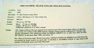 US Olympic Two (2) Coin Set  1984 Los Angeles (RP)