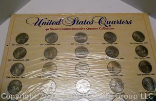 1999-2008 50 State Quarters Set  -P One Page Display Board