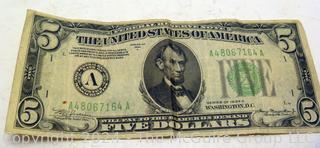 1934A $5 Federal Reserve Note 