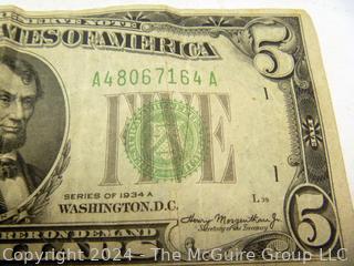 1934A $5 Federal Reserve Note 