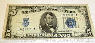 1934 D $5 Silver Certificate Note